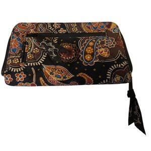 VERA BRADLEY 2007 Kensington Brown Full Zip Around Clutch Wallet